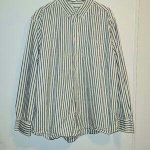 Old Navy Shirt XL Blue Yellow Pencil Striped Button Down L/S Pocket Mens